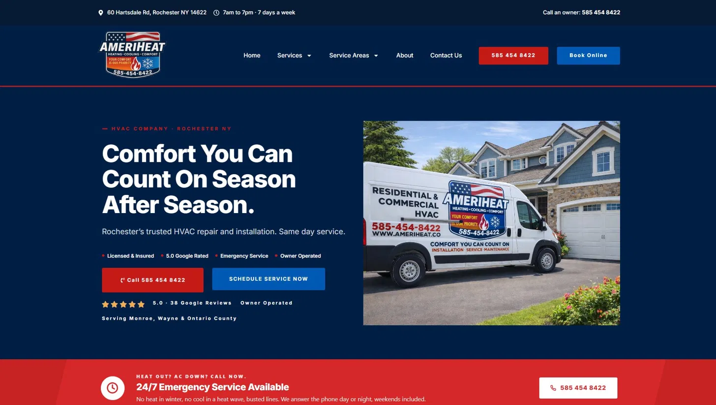 AmeriHeat HVAC Website