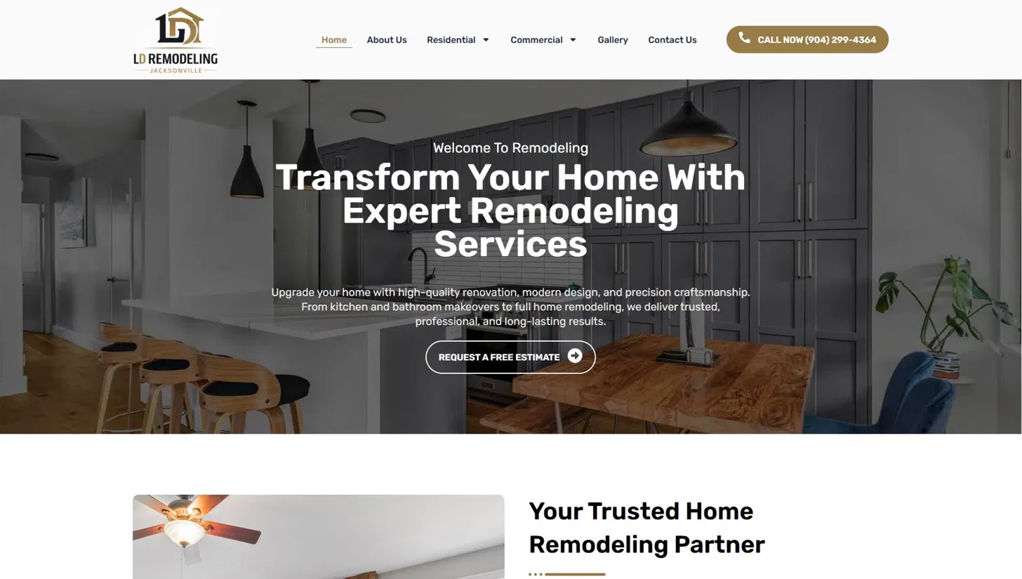 LD Remodeling Jacksonville Website